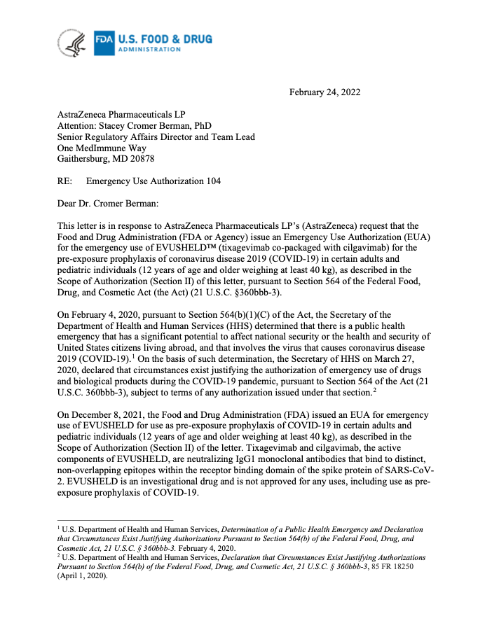 FDA Letter of Authorization